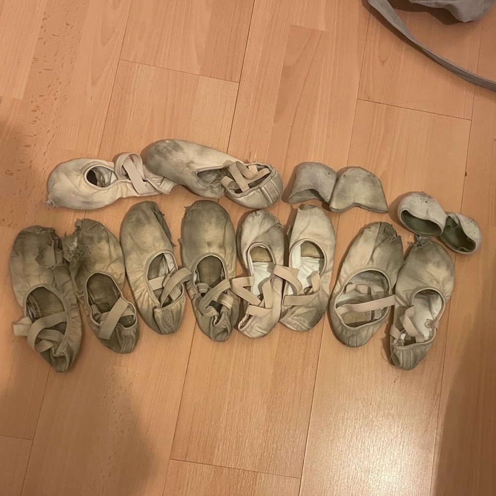 Used shoes and toe pads